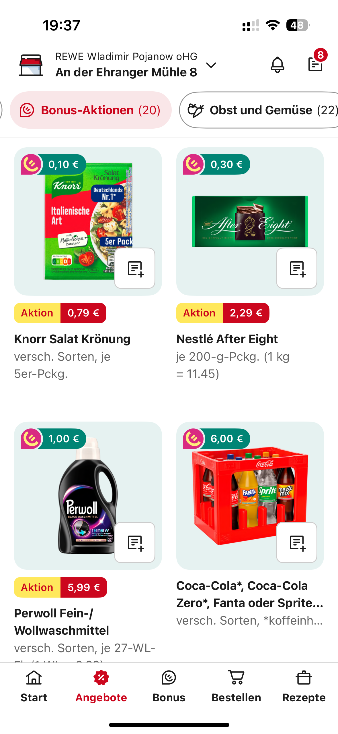 REWE Bonus Aktionen bei REWE Pojanow